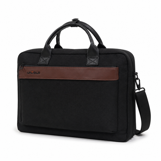 UNFOLD Executive Laptop Messenger Bag - premium waterproof briefcase with detachable shoulder strap